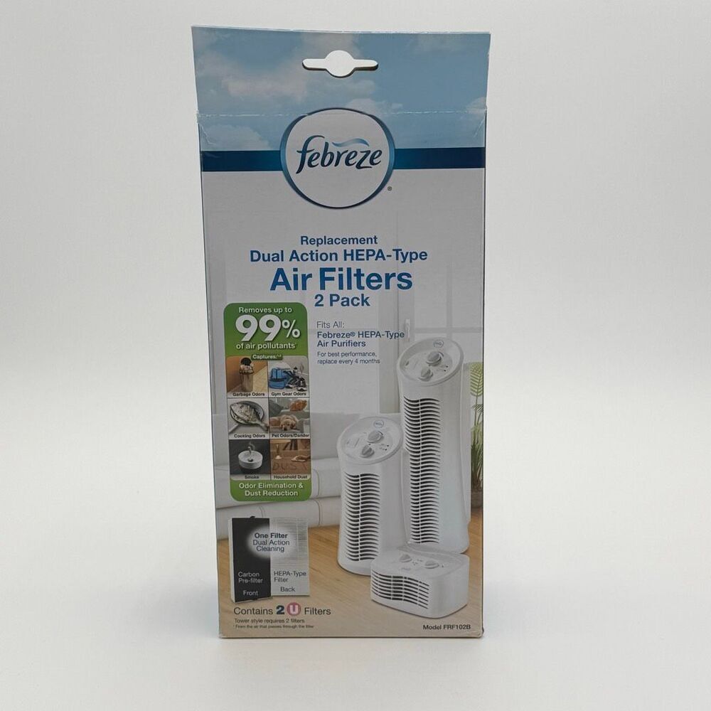 Febreze Dual Action HEPA Style Replacement Air Filters NEW 2-Pack